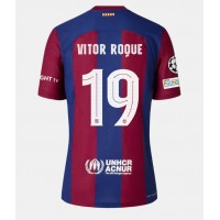 Barcelona Vitor Roque #19 Domáci futbalový dres 2023-24 Krátky Rukáv